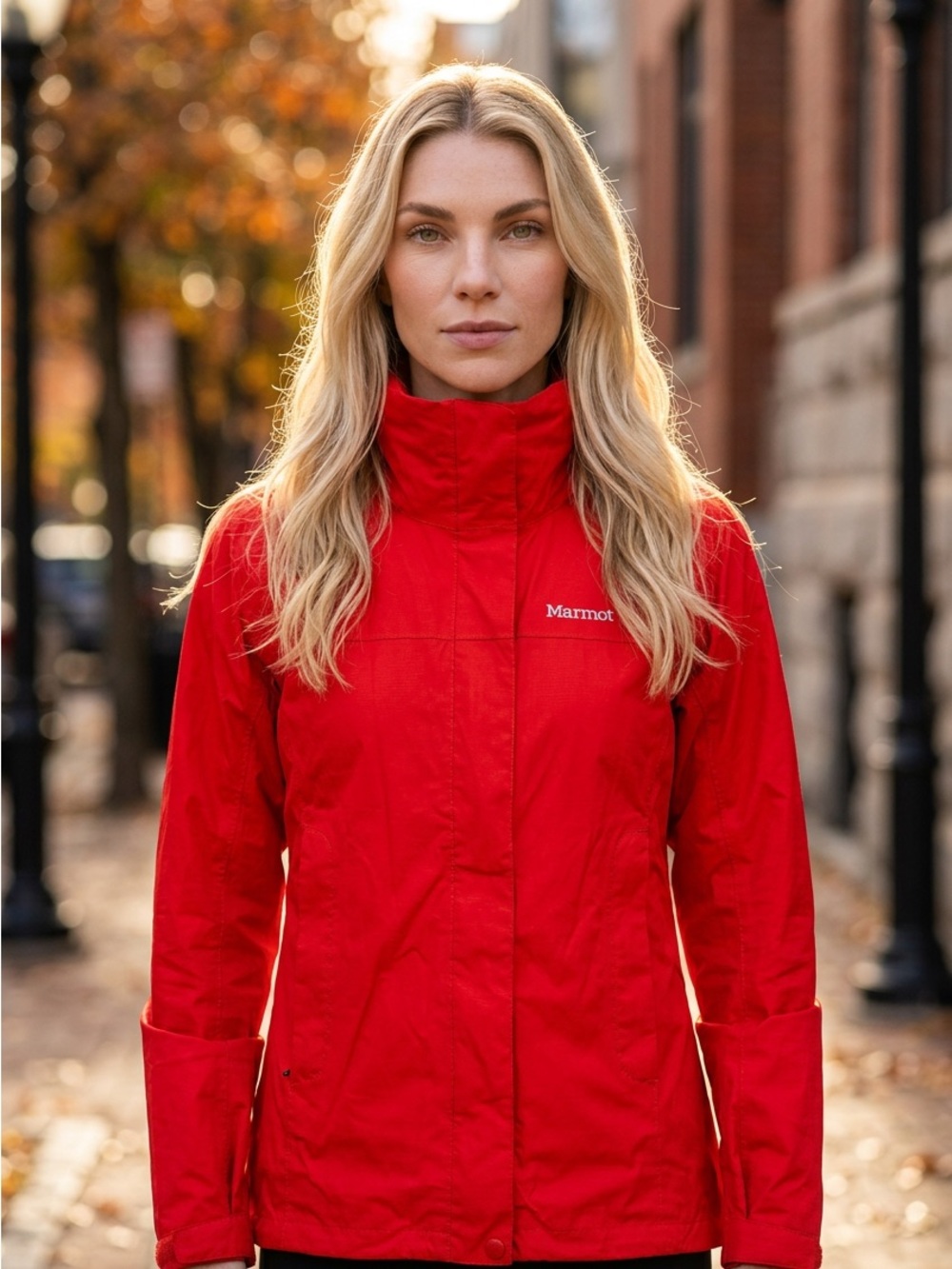 Marmot PreCip Eco Jacket Red Lightweight Hooded Jacket